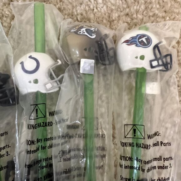 NFL Vintage Collectible Football Helmet Straws American Conference Sport RARE - Picture 4 of 4